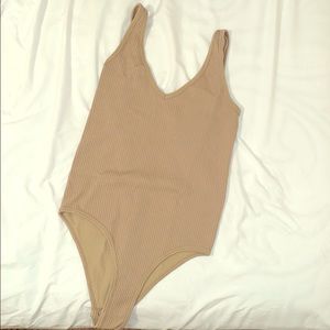 Tan Ribbed body suit